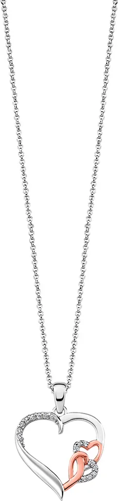 Collier Cœur Bicolore Lotus Silver LP1596-1/1 en Argent de Haute Qualité