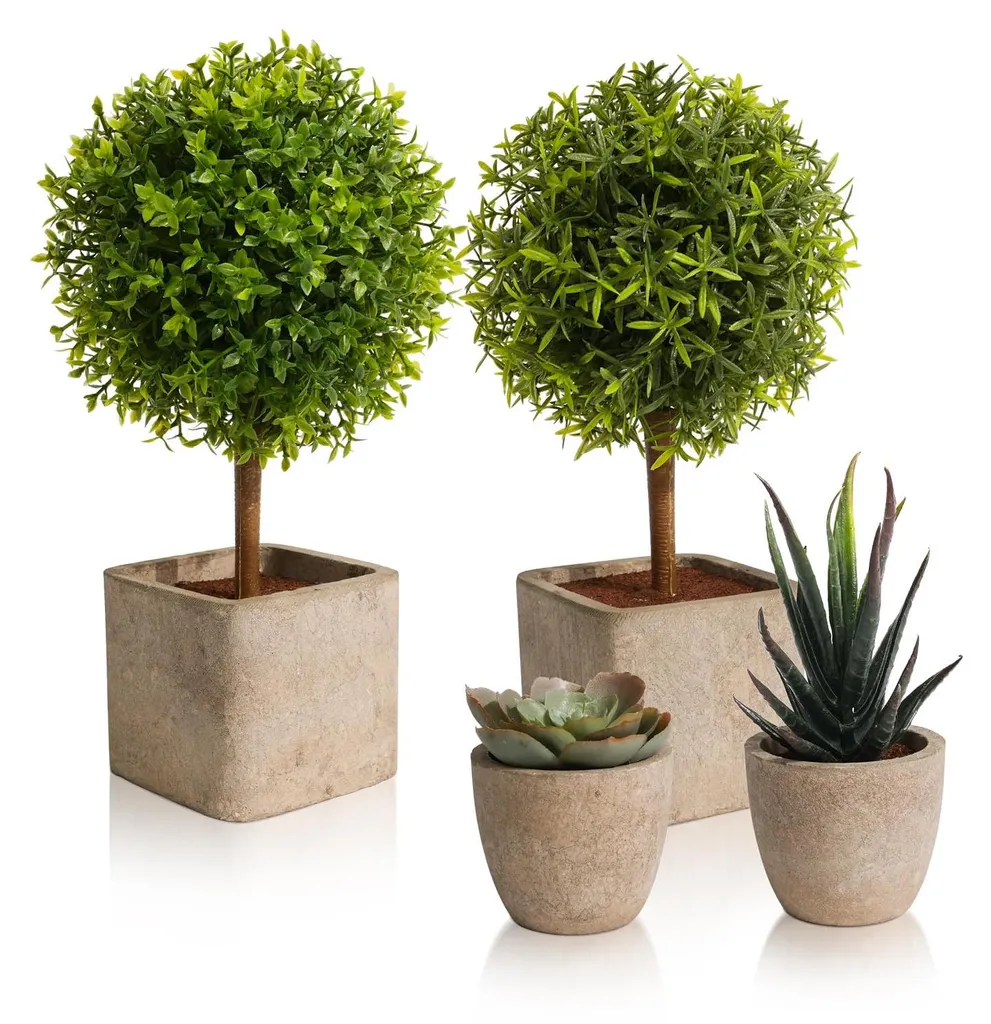 Plante artificielle réaliste 25,5 cm pour décoration de salon et bureau