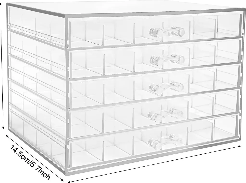 Boîte de rangement 120 compartiments en acrylique transparent robuste