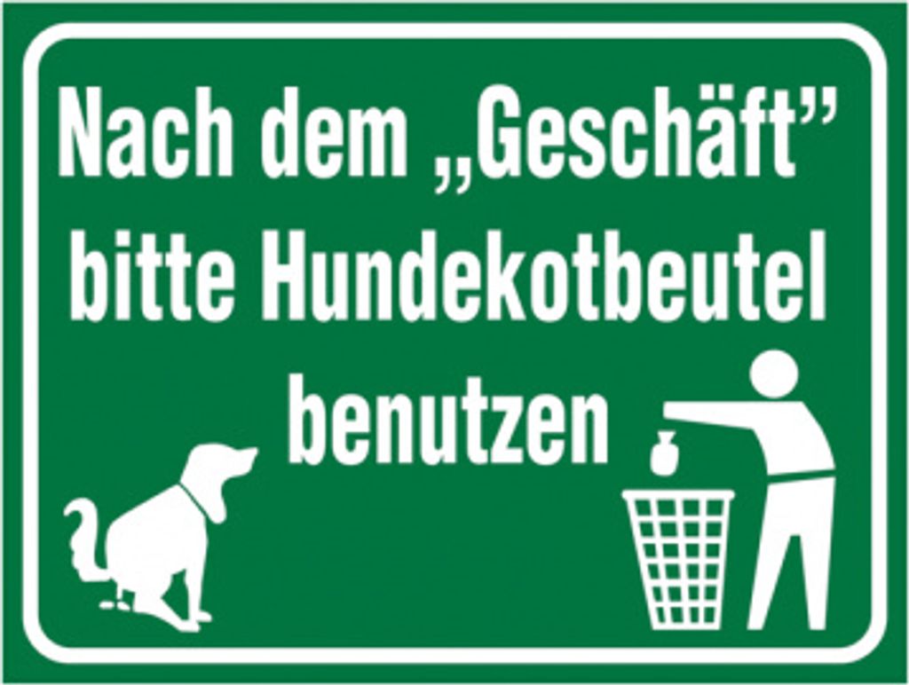 Dreifke Hinweisschild, Bitte Hundekotbeutel benutzen, Aluminium, 300 x 400 m...