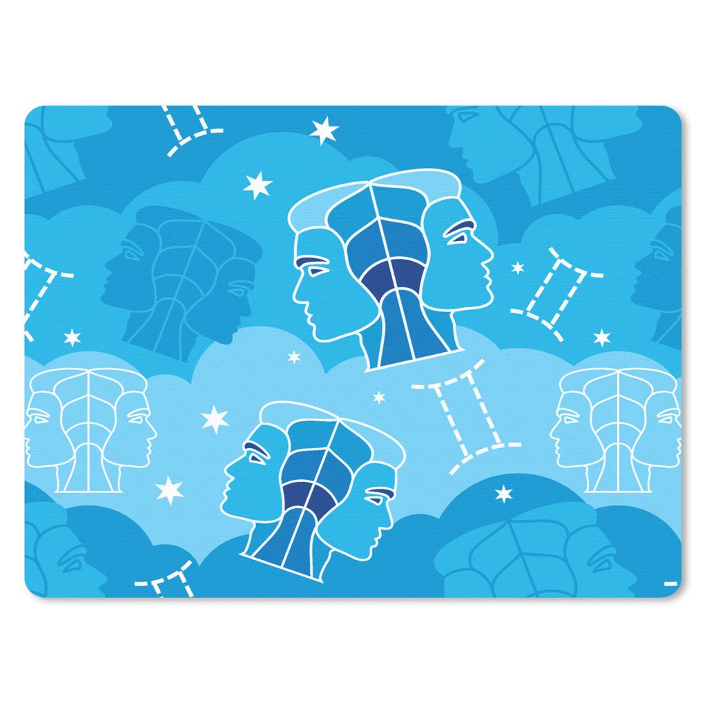 MuchoWow Mauspad Mousepad Tierkreiszeichen - Zwillinge - Gestaltung 40x30 cm - Mousepads - Maus Mat - Pad - Mausunterlage - Anti Rutsch