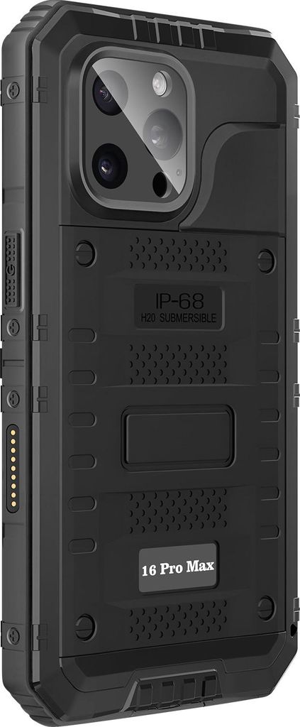 Avizar, Wasserdichte Hülle iPhone 16 Pro Max IP68 Stoßfest Verstärkter Rand, Schwarz