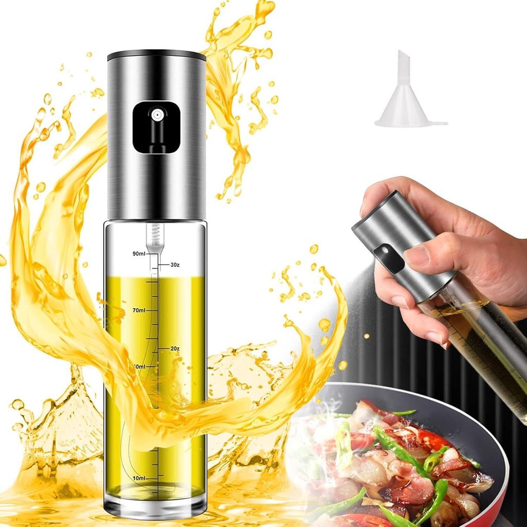 Ölsprüher Flasche Multifunktional Olivenöl Sprüher, Oil Sprayer mit Trichter Öl Sprühflasche Auslöser, Öl Spray Ultrafeines Nebeldesign Per...