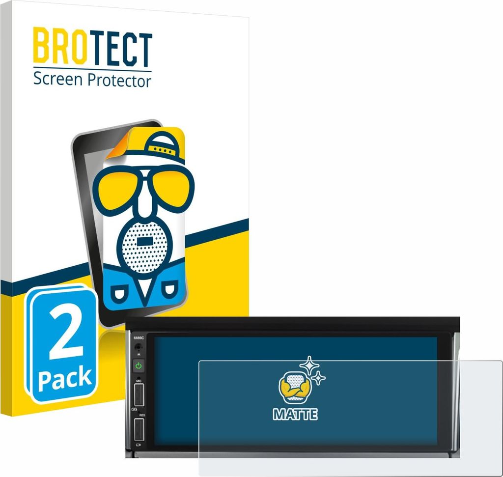 2x BROTECT Schutzfolie für Hikity Carplay 6.86" Displayschutz Displayschutzfolie Folie Matt Entspiegelungsfolie
