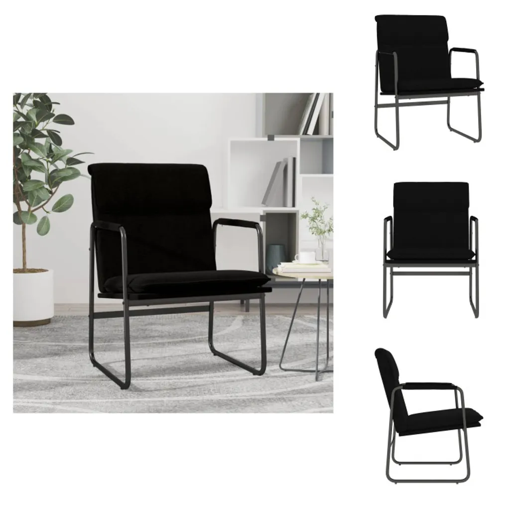 Sedia Lounge vidaXL Nera 55x64x80 cm | Poltrona Tessuto Prezzo Outlet