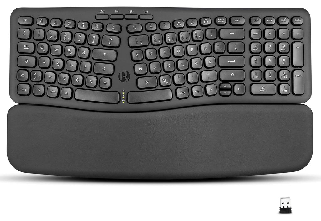 Perixx PERIBOARD-636 DE, ergonomische Wireless Tastatur, inkl. Handballenpolster