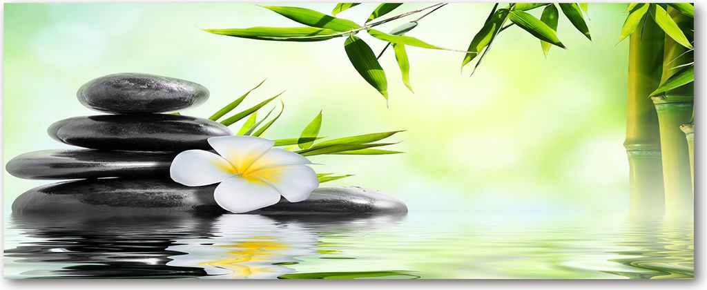 Tulup Leinwandbild - 125x50 cm - Wandkunst - Drucke auf Leinwand - Leinwanddruck - Blumen & Pflanzen - Grün - Orchidee Bambus