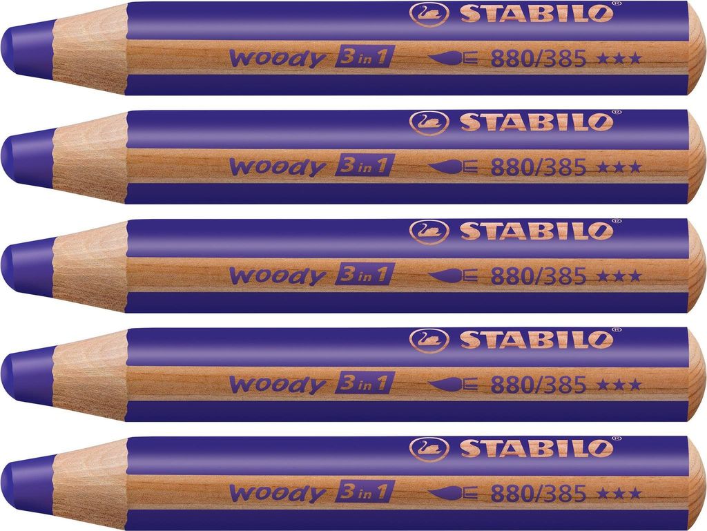 Crayons de couleur Stabilo Woody Violett 3 in 1 (5 pièces) Image du produit 