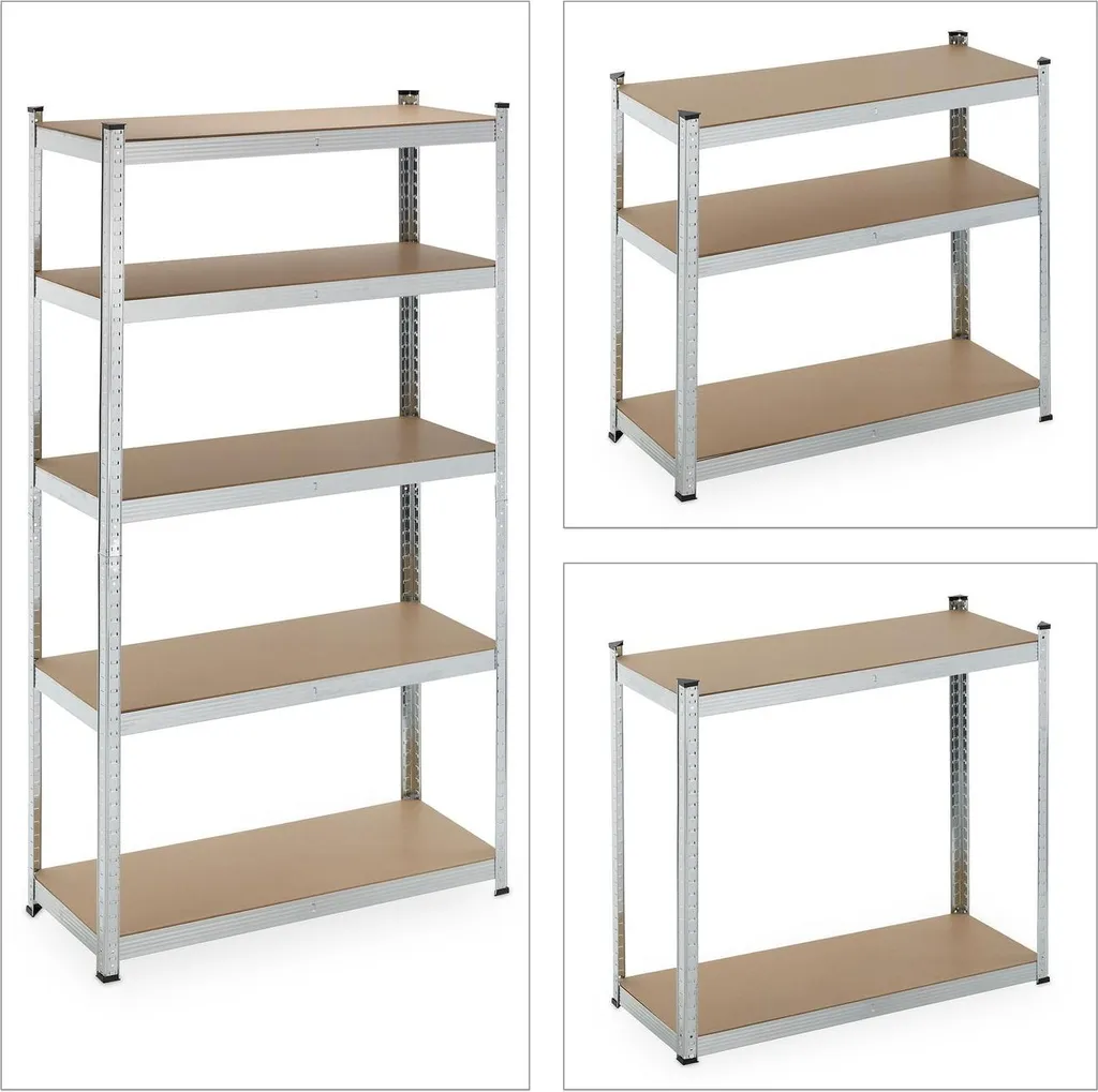 Rayonnage utilitaire 5 tablettes modulables pour garage et entrepôt pro - 6
