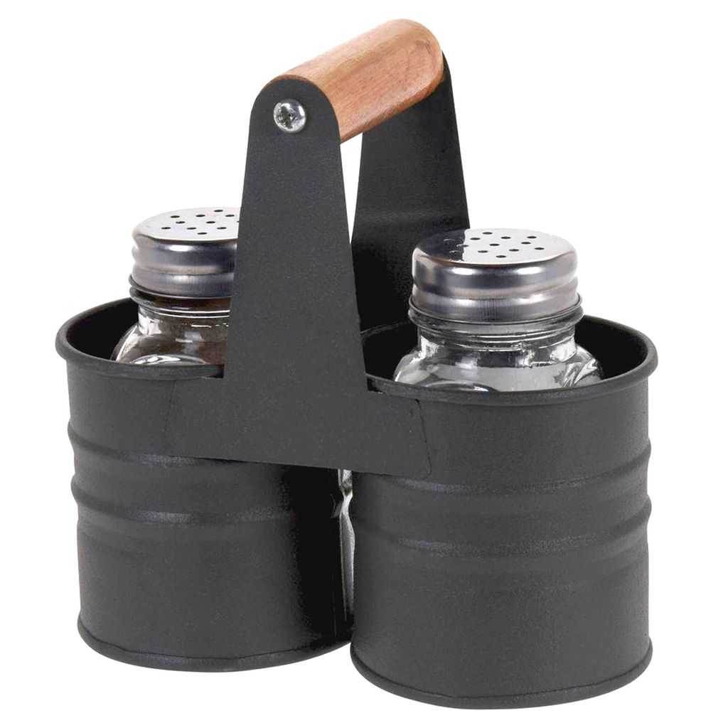 Zestaw do pieprzu i soli w metalowym koszyczku, 13 x 6 cm Zdjęcie produktu 