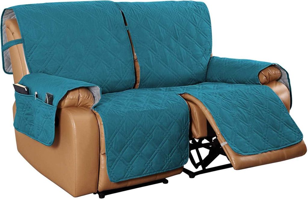 Sofabezug Sofaüberwurf Anti-Rutsch Sofa Schonbezug Wasserdichtes Sofabezüge Quilted Sofabezüge für Hunde Haustiere( 2-Sitzer,Dunkelblau)