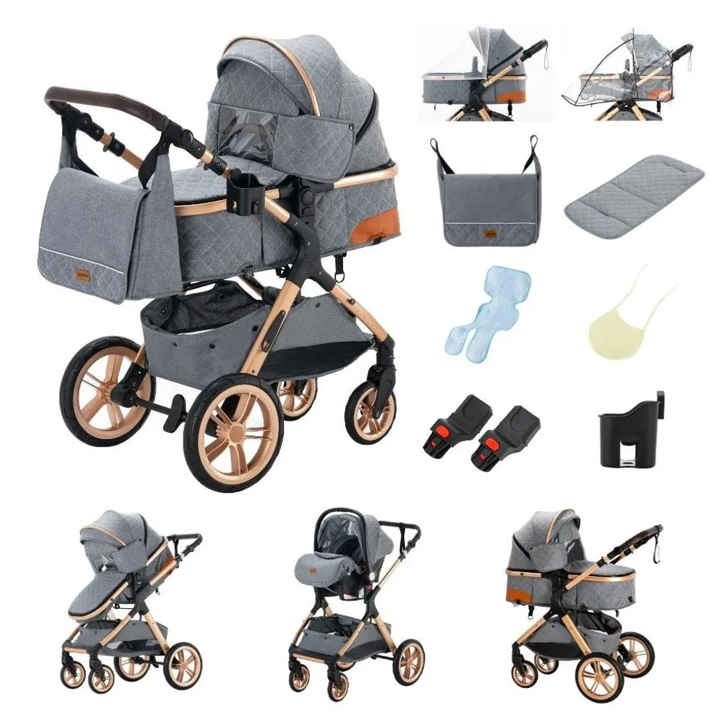 Poussette FGX1 GRIS : fini l'encombrement grâce au châssis ultra léger