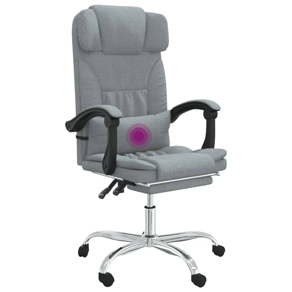 vidaXL Sedia Ufficio Massaggiante Grigio Chiaro - Comfort e Relax