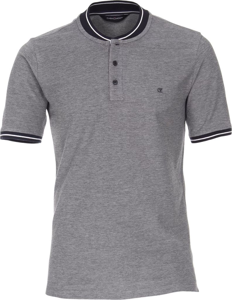 CASA MODA Poloshirt Polo Kurzarmshirt mit College-Kragen und Kontraststreifen