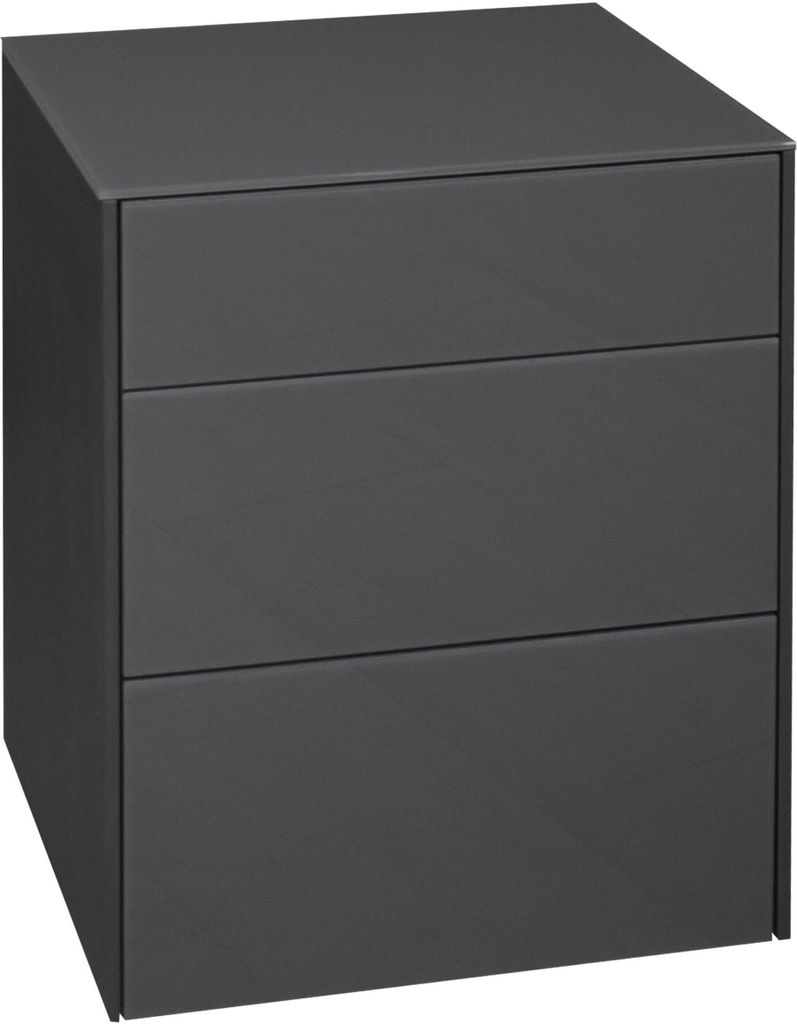 Kommode Elfi 52x42x63 Hochglanz Anthrazit/Glas Anthrazit 14790