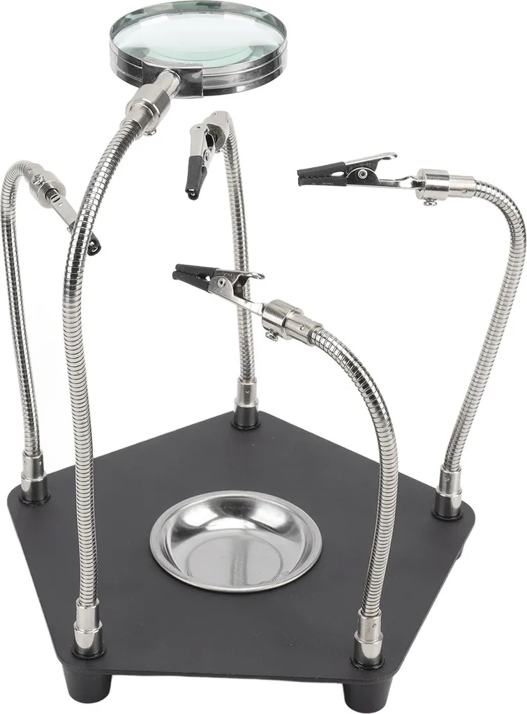 Aide au soudage articulée avec loupe 2 LED et support fer modulable
