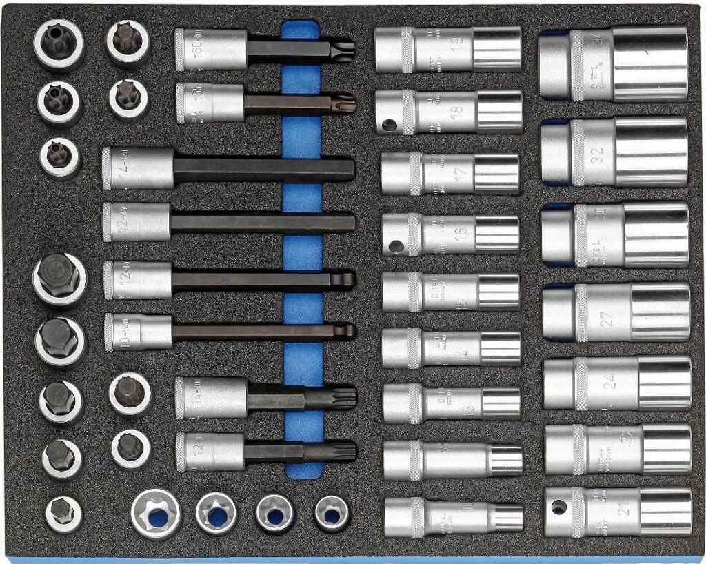 GEDORE 2005 CT2-D 19L Steckschlüssel-Sortiment 1/2" in Check-Tool-Modul, 40-teilig, 2016516