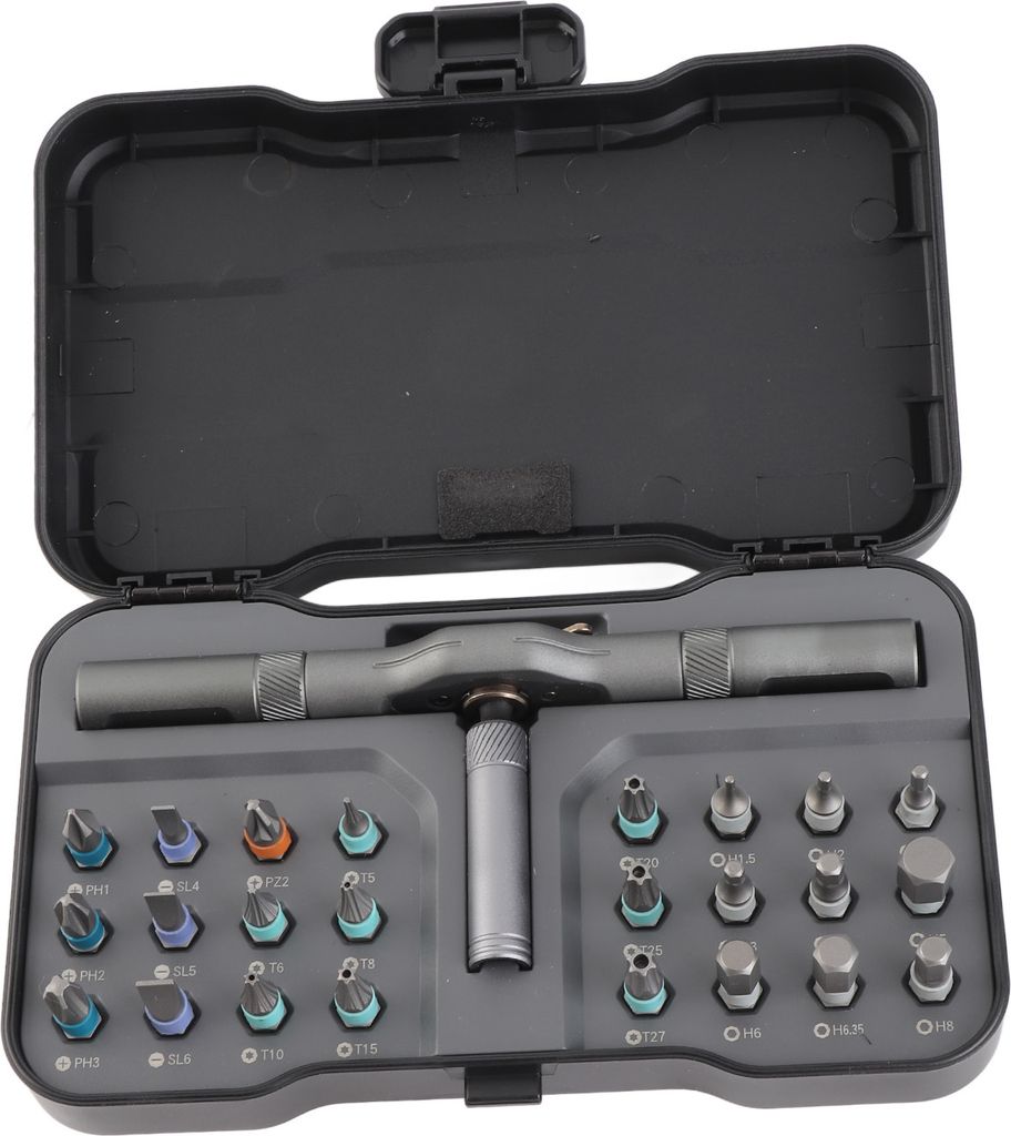 Ratschenschraubendreher-Set 24-in-1 Bit Mehrzweck-Reparaturwerkzeug Handbuch Hardware mit Handgriff RS1
