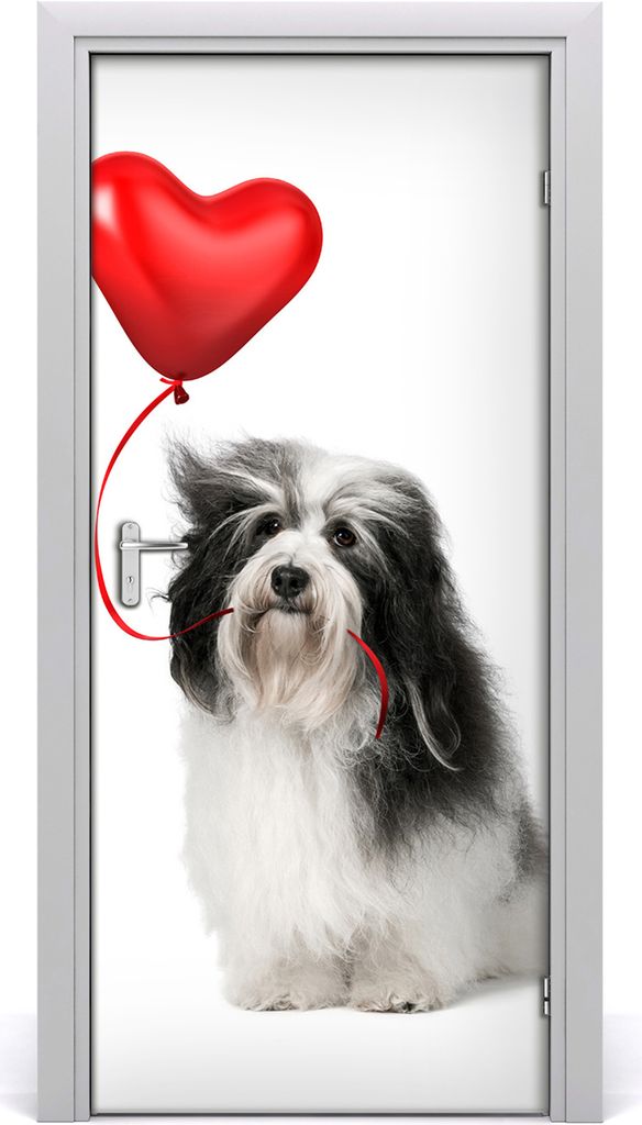 Tulup Türaufkleber 95x205 cm Dekorative Aufkleber Selbstklebend Wasserdichte Tapete Abnehmbar Schlafzimmer Wohnzimmer Wohnkultur - Hund mit einem ...