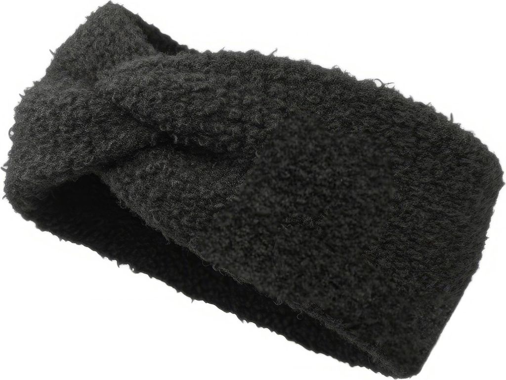 styleBREAKER Damen Stirnband Teddyfell Optik mit Twist Knoten Detail | Weiches elastisches Winter Haarband | Warmes Kopfband Ohrenwärmer 56-59 cm