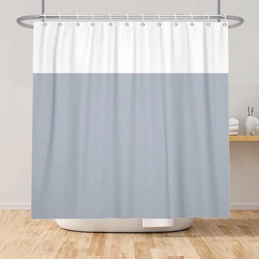 Rideau de douche minimaliste imperméable en tissu gris de 105x160 cm