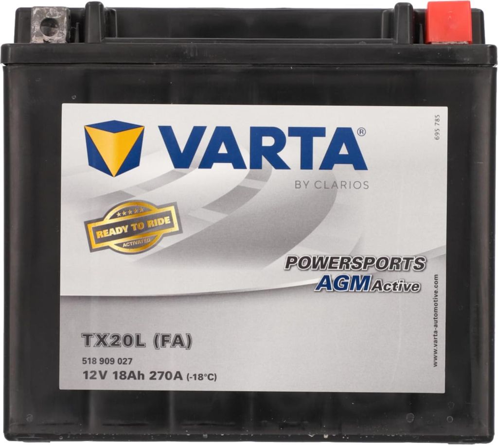 VARTA Motorradbatterie 18 Ah - Leistungsstark und Wartungsfrei für Diverse Fahrz