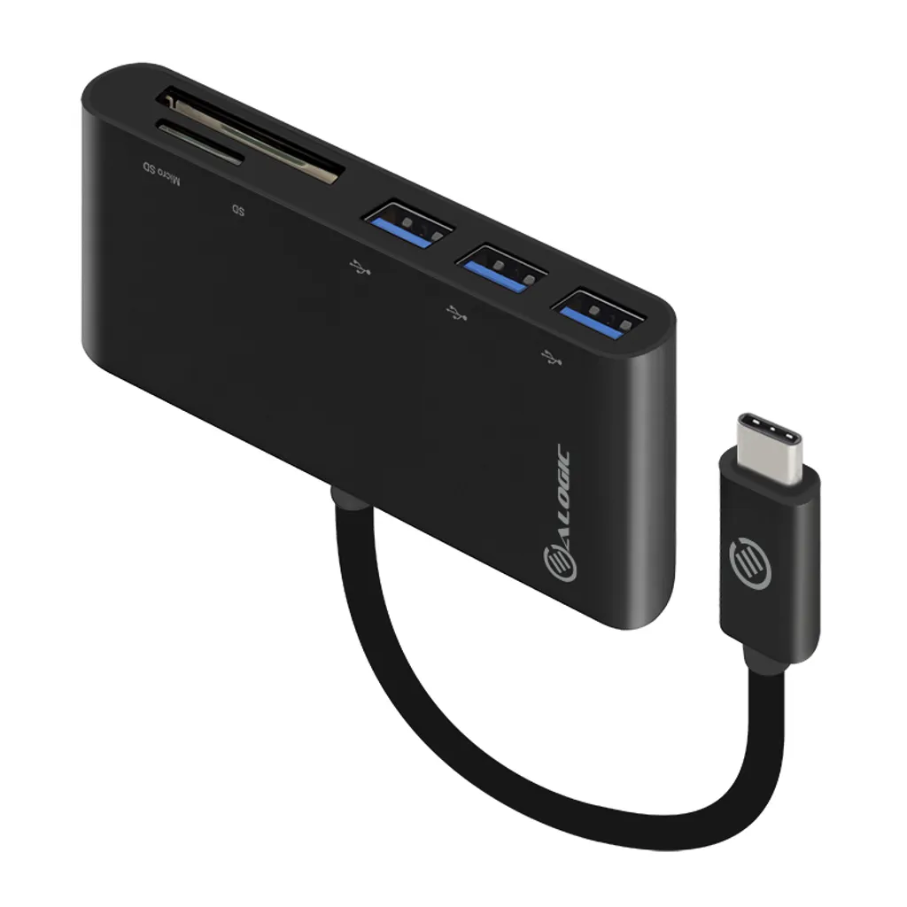 Alogic UC3ACR Alogic Adapter USB-C MultiPort Card Reader USB 3.0 schwarz