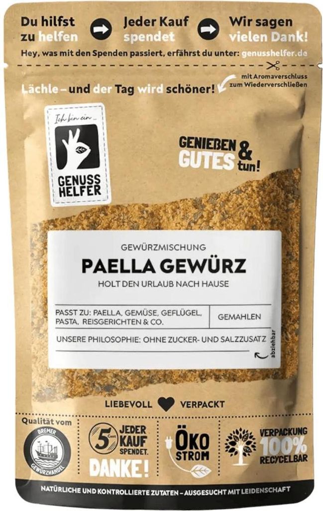 Paellagewürz, gemahlen, leckere Aromen für eine spanische Paella, für mediterrane Gemüsepfannen, 100g