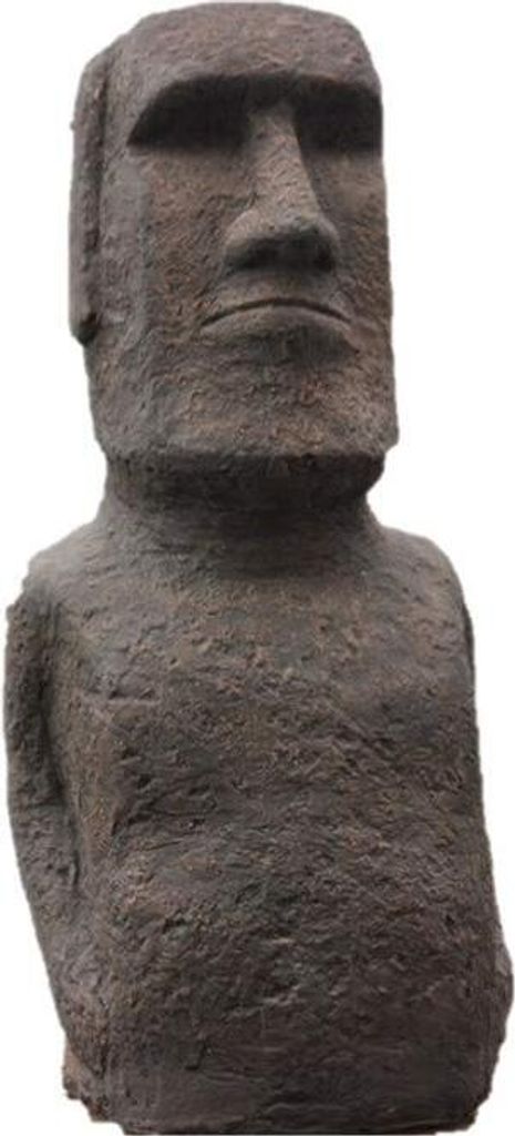 Steinfigur Osterinsel Skulptur aus Steinguss für den Garten Frostfest Witterungsbeständig und Neu 75cm Höhe, JA-011