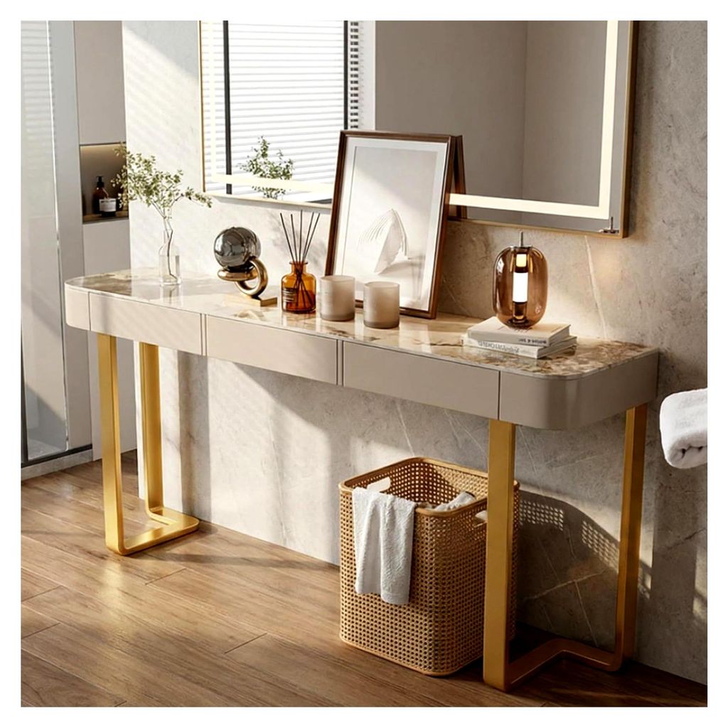 Konsolentisch für den Flur, schmal, hinter dem Sofatisch, mit Schublade, zeitgenössischer Akzenttisch für Wohnzimmer, Eingang, Flur, Foyer, hint...