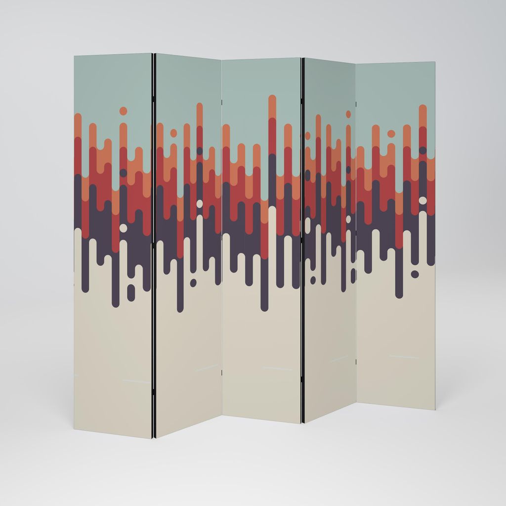 SpaceRebels Paravent Raumteiler - 5-teilig Raumtrenner, Druck 2-Seite - Raumtrenner - Trennwand Wohnung - Room Divider - Spanische Wand Deko Modern...