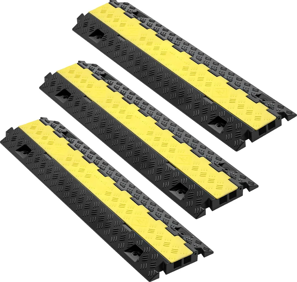 SucceBuy Pont de Câble 2 Canaux en TPU 940 mm Charge 10T Set de 3