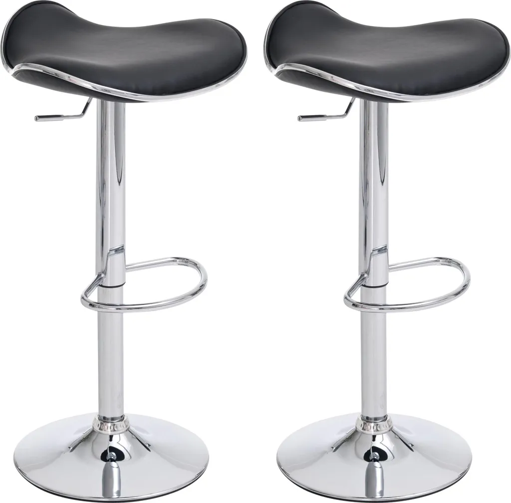 Tabouret de Bar pour îlot Central Lot de 2 Sièges de Cuisine Noir CLP