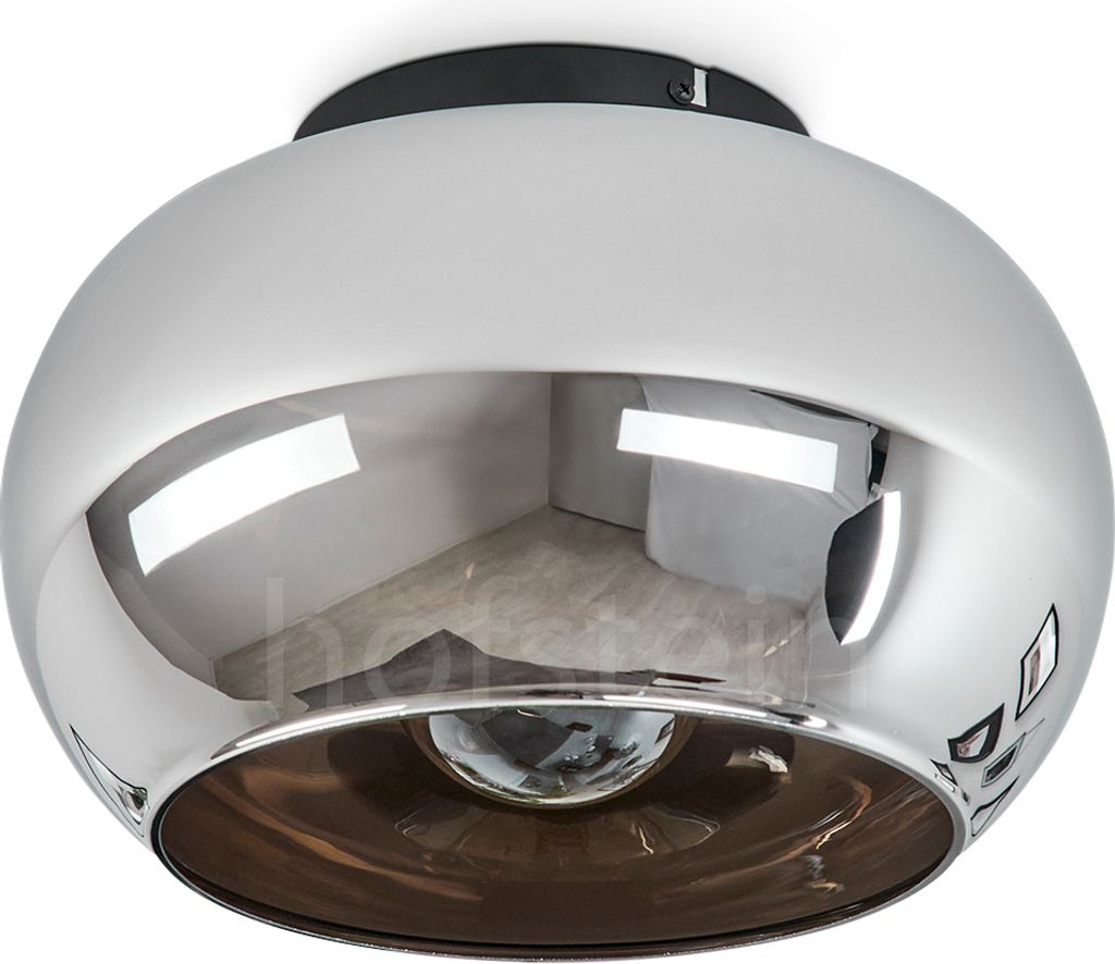Cardeto »Cardeto« moderne Deckenlampe aus Metall/Glas in Schwarz/Chromfarben