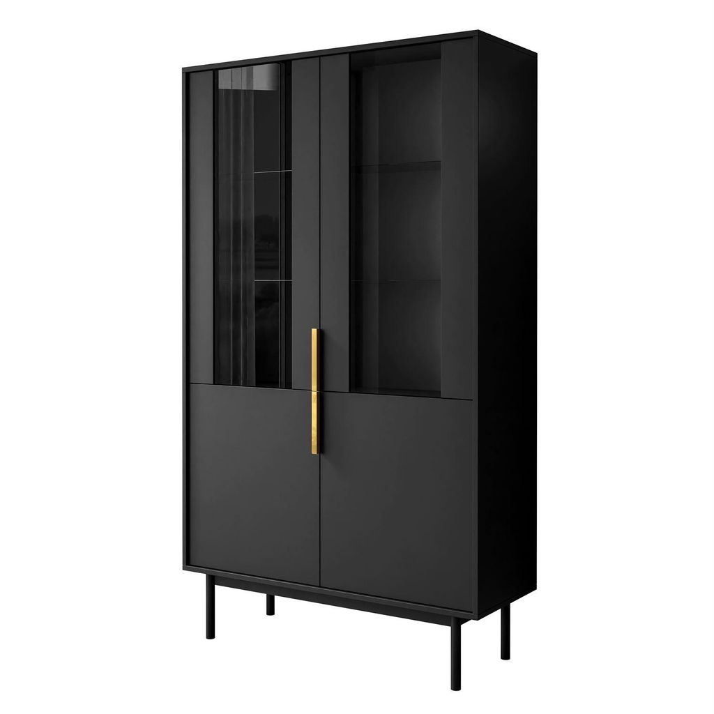 Verglaste Vitrine MIRACLE Schwarz matt Produktbild 