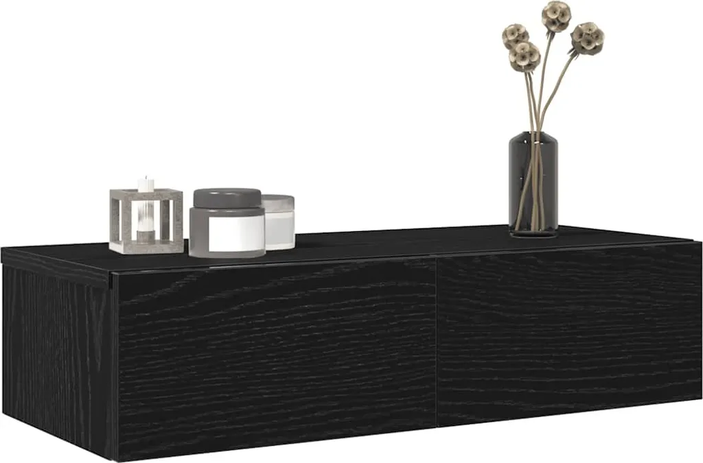 Maison Exclusive Mensola Nera con Cassetti 60cm - Mobile Salvaspazio Parete