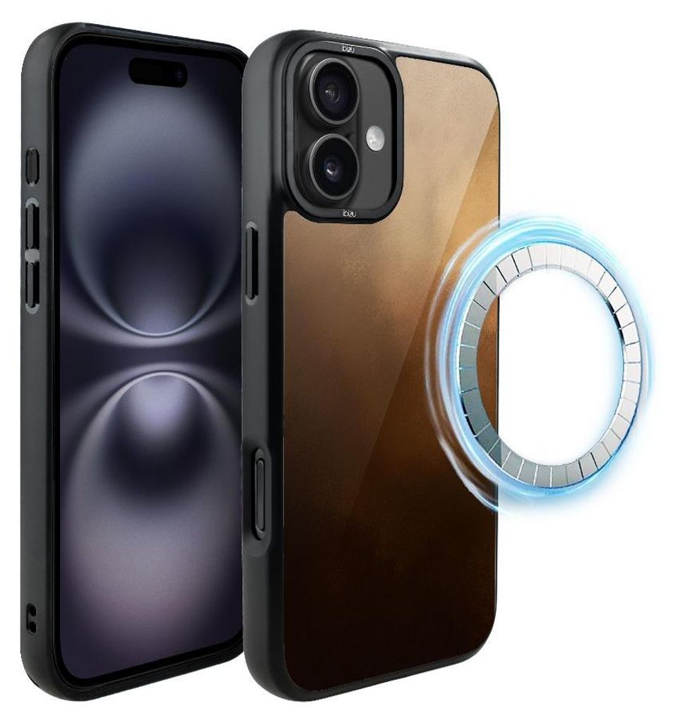 Schutzhülle für das iPhone 16 Plus, MagSafe-kompatibel, mattschwarze Seiten, Wüstensturm