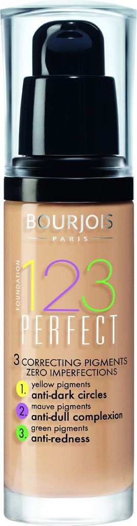 Bourjois 123 Perfect Foundation Flüssiges Make Up für Unregelmäßigkeiten der Haut 51 Light Vanilla 30 ml