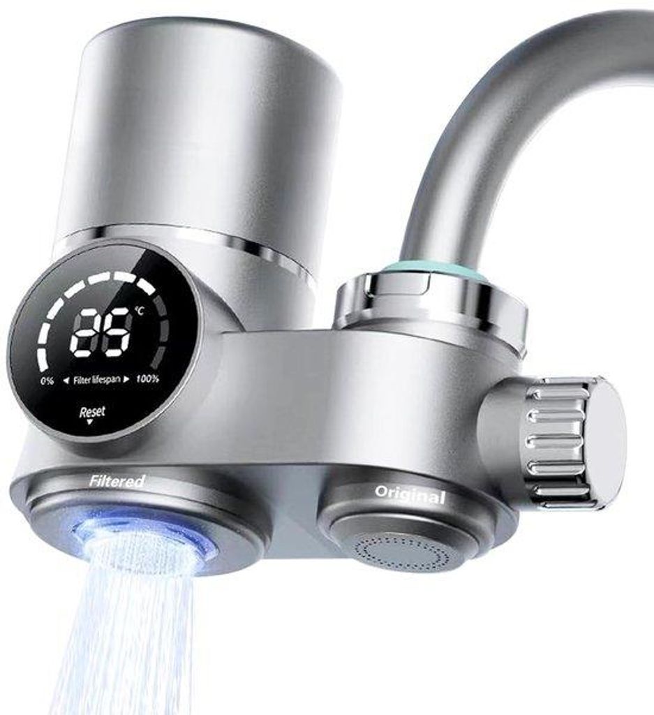 Leichtes Wasserfilter mit Kalkfilter und 12 Anschlüssen - Entfernt Chlor, Schwermetalle und unangenehme Geschmack für optimales Trinkwasser