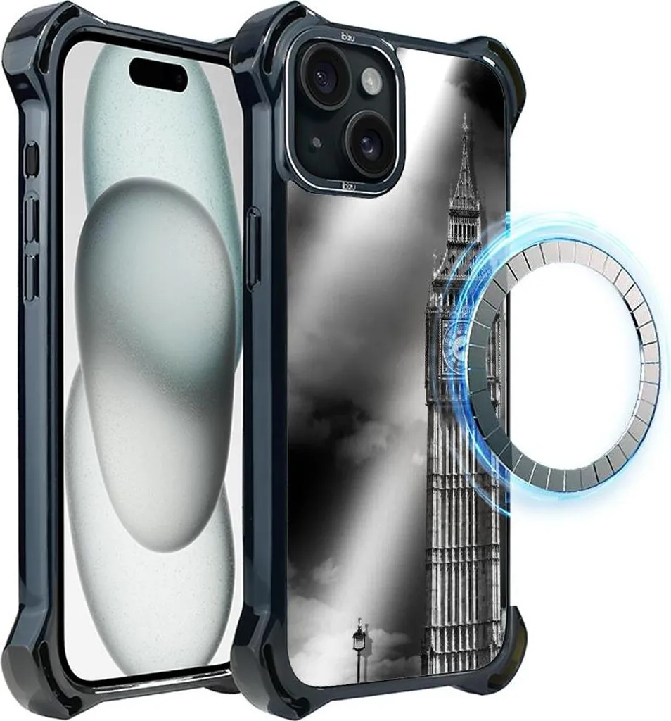 Custodia iPhone 15 IBIZU DropGuard Ultra MagSafe Noir City Big Ben