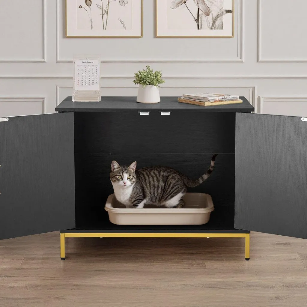 Meuble litière chat anti-odeur et discret : fini la litière apparente - 8