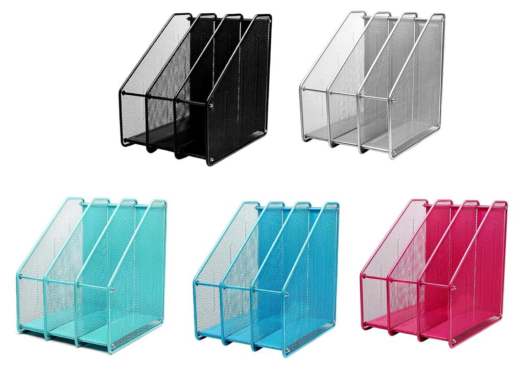 Zeitschriftensammler aus Metall mit 3 Fächern für A4-Dokumente