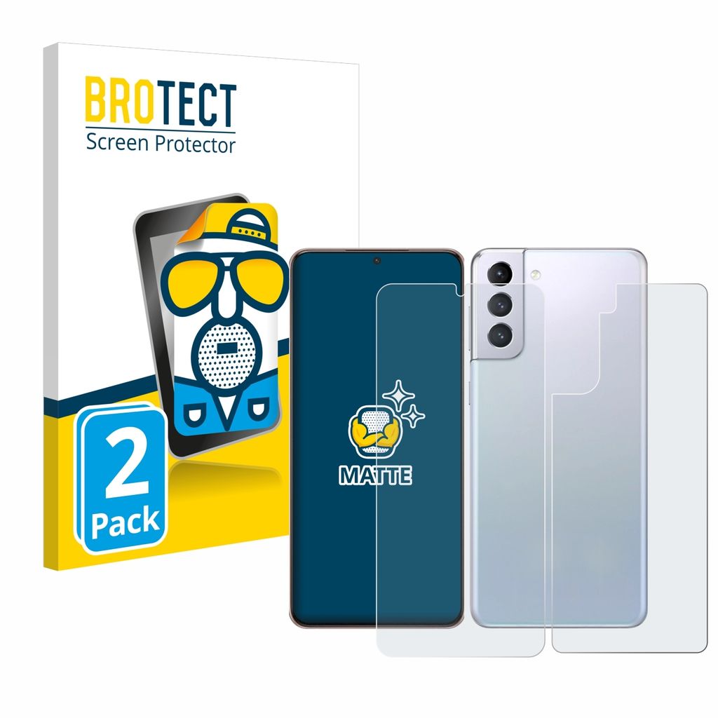 2x BROTECT Schutzfolie für Samsung Galaxy S21 Plus 5G (Display+Rückseite) Displayschutz Displayschutzfolie Folie Matt Entspiegelungsfolie