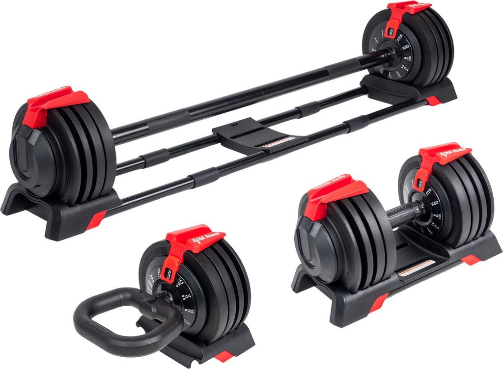 ACRA Verstellbares Hantelset 24 kg, 3in1