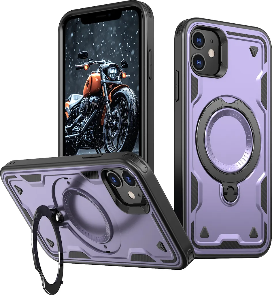 Custodia iPhone 11 XR Hybrid Viola: Grado Militare con Supporto Metallo