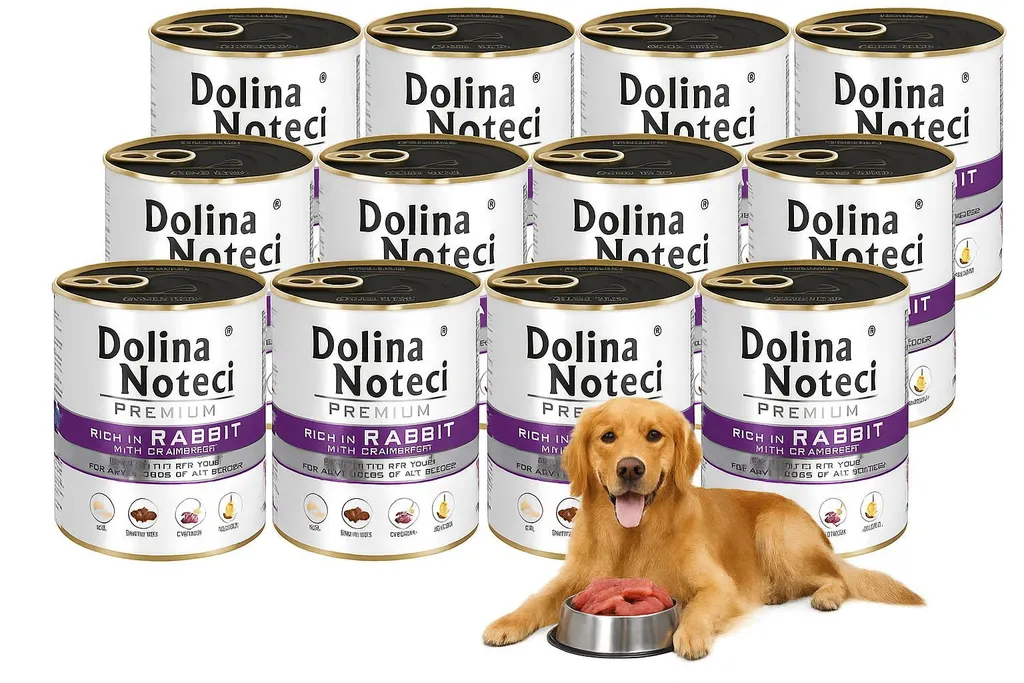 Dolina Noteci Premium Coniglio e Mirtillo 12x800g - Offerta Cani Adulti