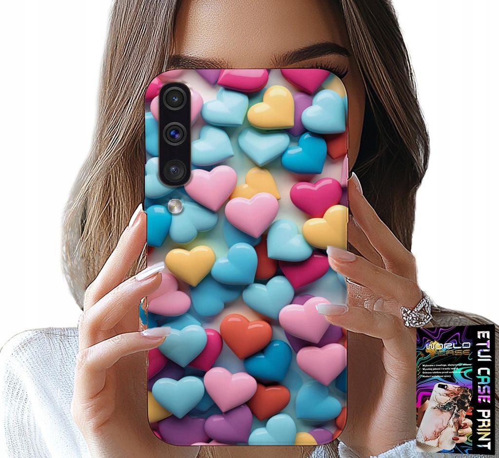 Hülle Für Samsung Galaxy A70 - Bunte Herzen Personalisierbar