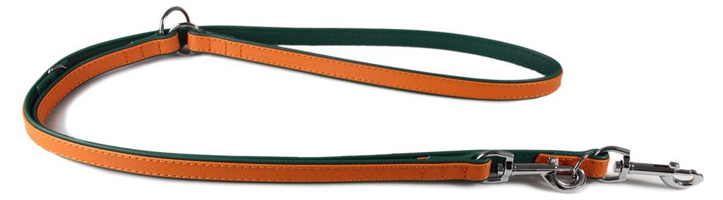 Das Lederband Hunde Führleine Firenze orange/forest, Länge: 200 cm / Breite: 18 mm