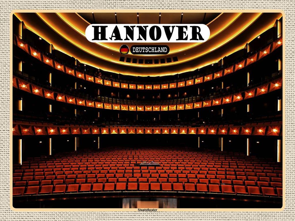 vianmo Holzschild 30x40 cm Hannover Staatstheater Bildmotiv Reisemotiv Abenteuer Reisen