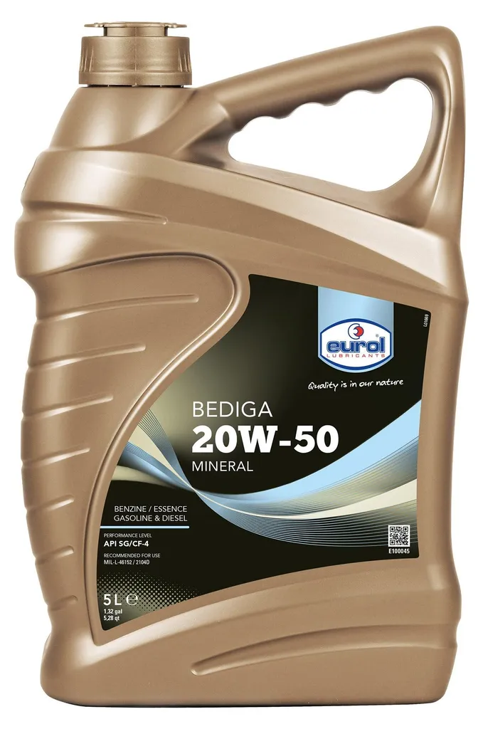 Huile Moteur 20W50 pour Voitures de Collection Eurol Carter Oil 5 Litres